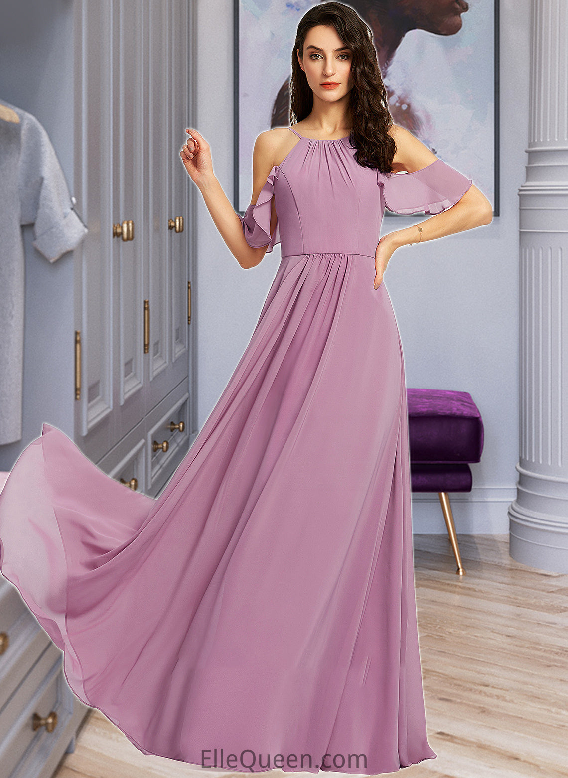 Sophronia A-Line Scoop Neck Floor-Length Bridesmaid Dress With Pockets DGP0013287