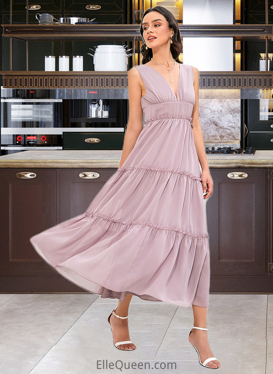 Kimberly A-LineV-neckTea-LengthBridesmaidDress#273655 DGP0013290