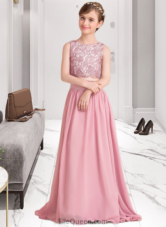 Bria A-LineScoopNeckFloor-LengthChiffonJuniorBridesmaidDress#130498 DGP0013424