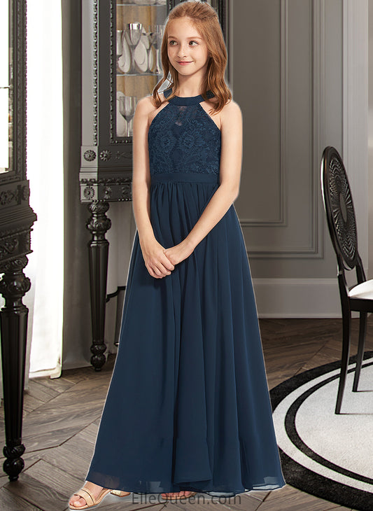 Patricia A-LineScoopNeckFloor-LengthChiffonLaceJuniorBridesmaidDress#234030 DGP0013538