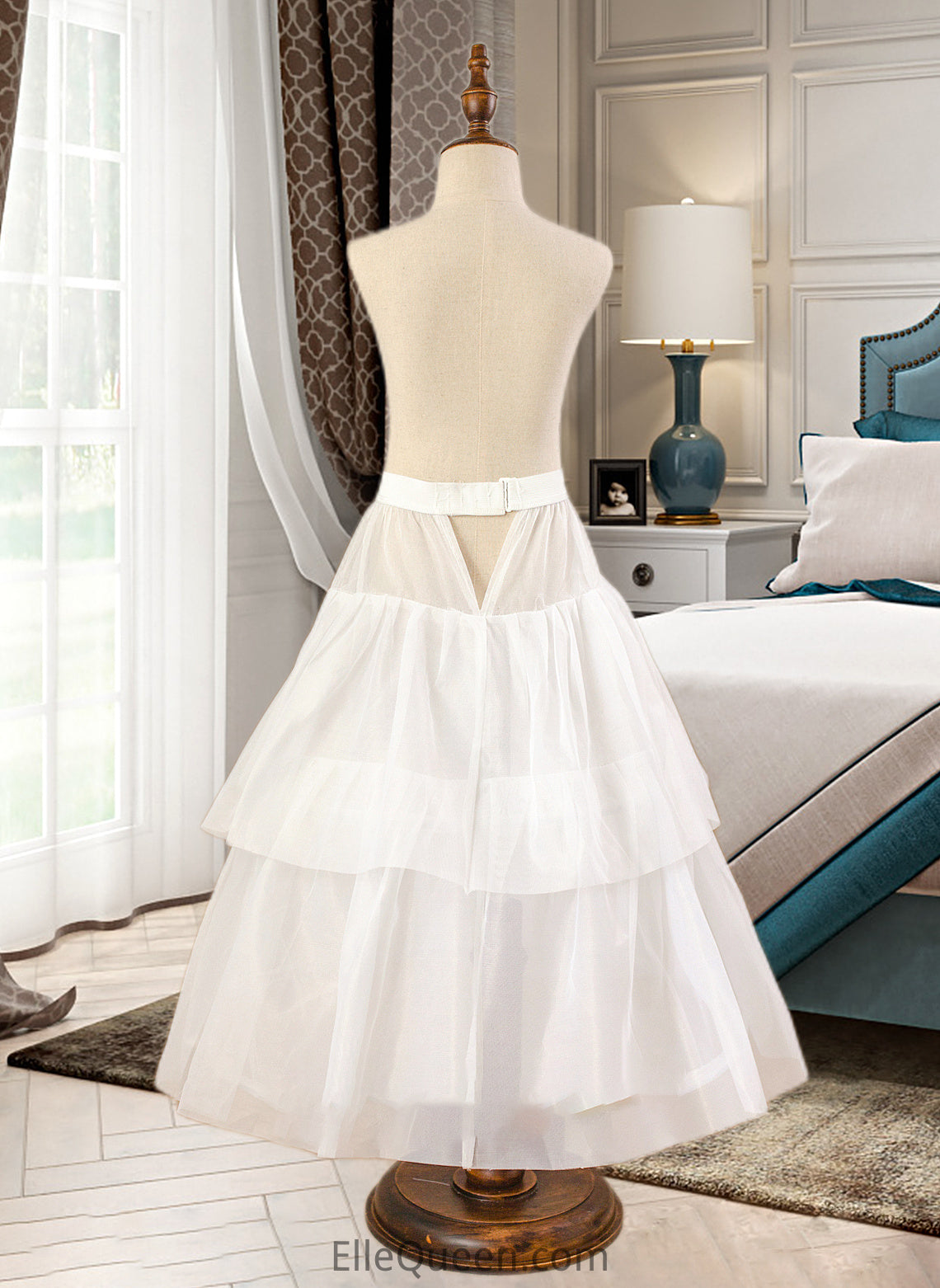 Jode Ball-Gown/Princess Scoop Neck Floor-Length Tulle Junior Bridesmaid Dress With Sash Beading Bow(s) DGP0013545