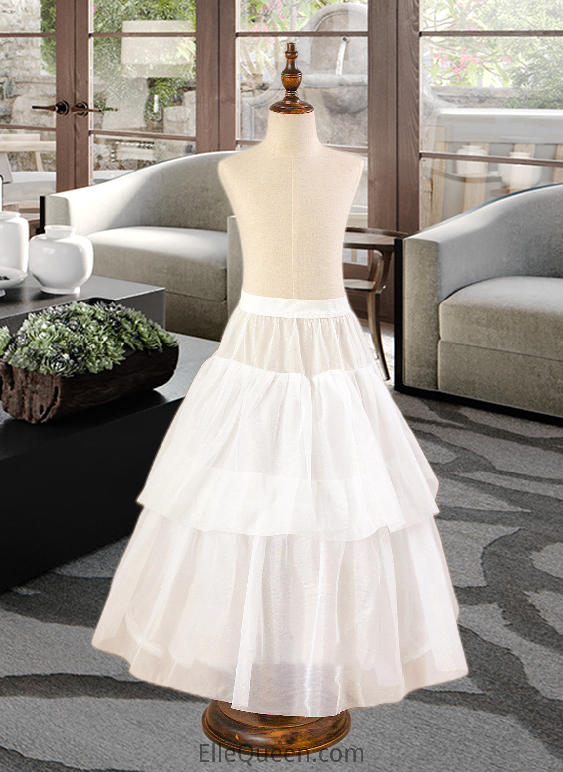 Allisson Ball-Gown/PrincessScoopNeckFloor-LengthTulleJuniorBridesmaidDressWithSashBeading#136423 DGP0013615