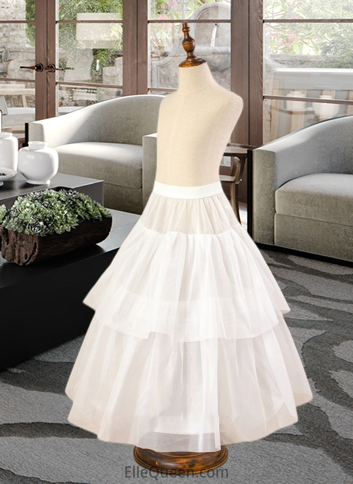 Allisson Ball-Gown/PrincessScoopNeckFloor-LengthTulleJuniorBridesmaidDressWithSashBeading#136423 DGP0013615