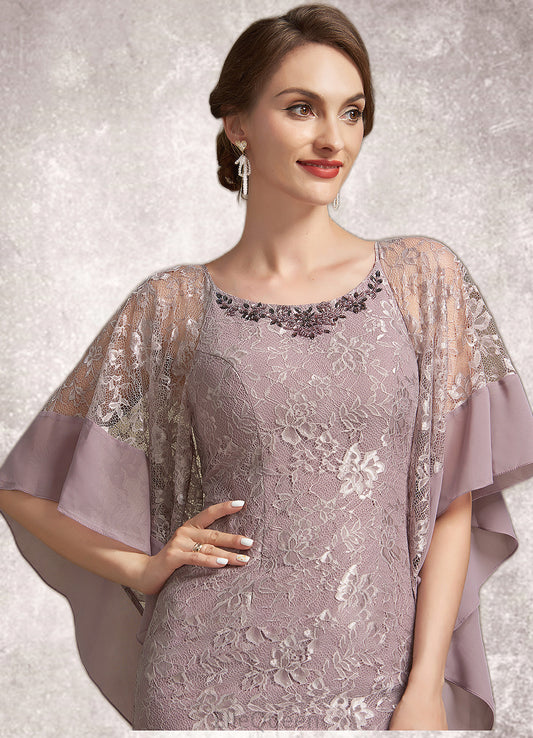 Alondra Trumpet/Mermaid Scoop Neck Asymmetrical Chiffon Lace Mother of the Bride Dress DG126P0014945