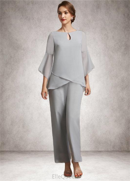 Mariana Jumpsuit/Pantsuit Scoop Neck Ankle-Length Chiffon Mother of the Bride Dress DG126P0014958