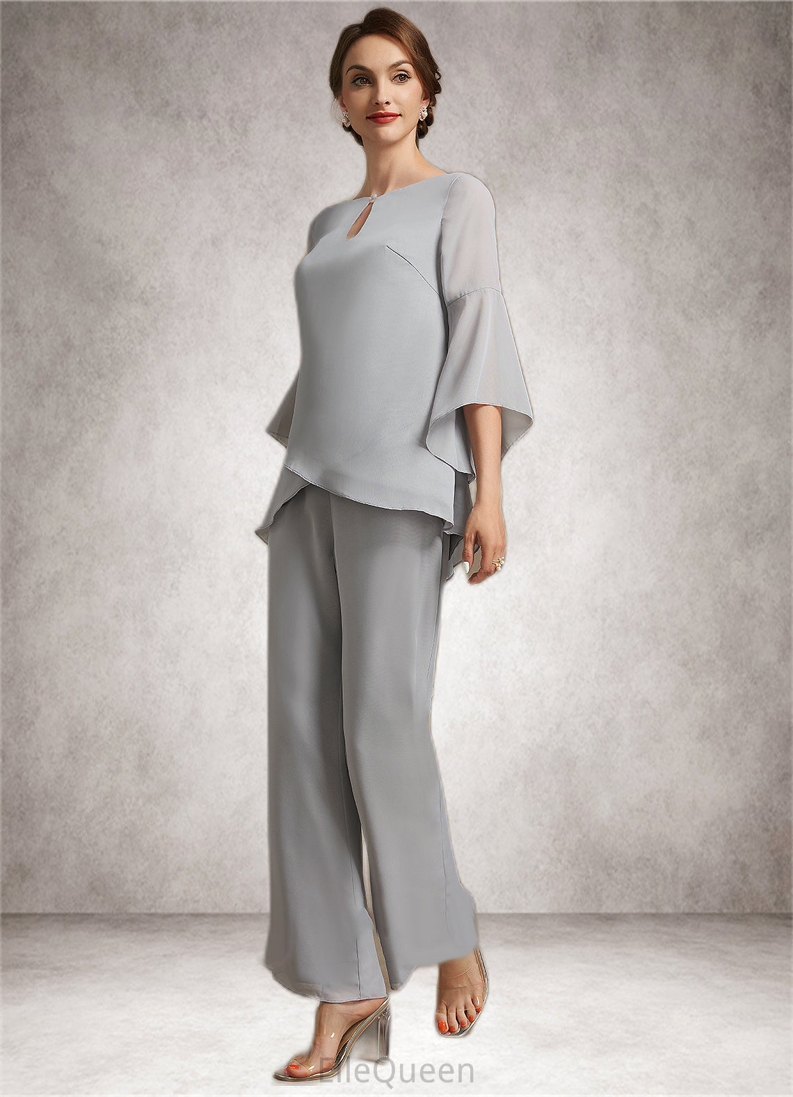 Mariana Jumpsuit/Pantsuit Scoop Neck Ankle-Length Chiffon Mother of the Bride Dress DG126P0014958