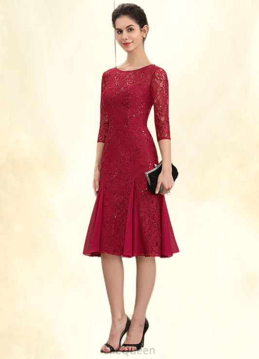 Nicola A-Line Scoop Neck Knee-Length Lace Mother of the Bride Dress With Sequins DG126P0014961