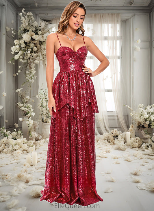 Amirah A-line Sweetheart Floor-Length Sequin Prom Dresses DGP0025868