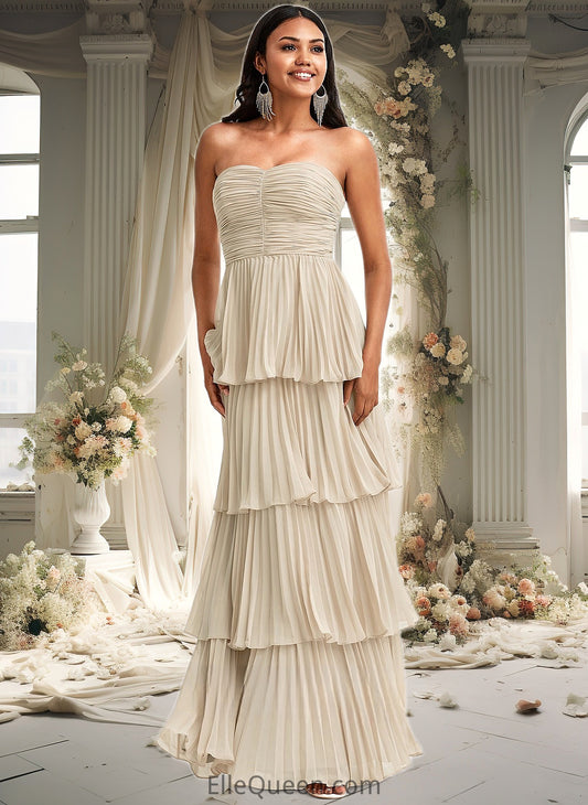 Hilary A-line Sweetheart Floor-Length Chiffon Bridesmaid Dress DGP0025762