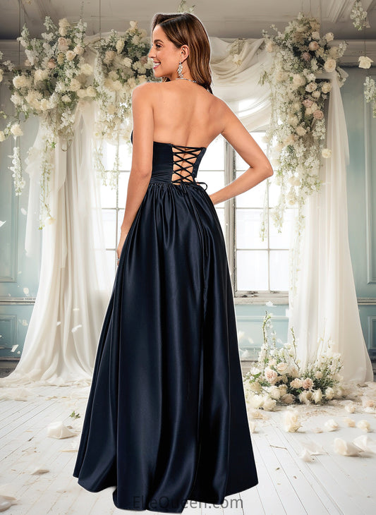 Payton Ball-Gown/Princess V-Neck Floor-Length Satin Prom Dresses DGP0025840