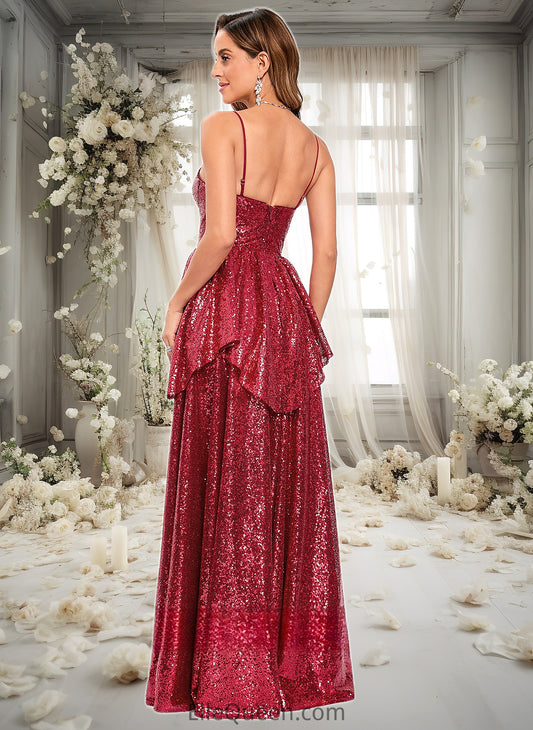 Amirah A-line Sweetheart Floor-Length Sequin Prom Dresses DGP0025868