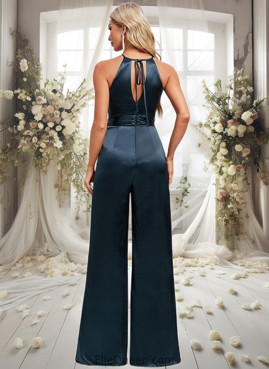 Mariana Jumpsuit/Pantsuit Halter Floor-Length Stretch Satin Bridesmaid Dress DGP0025805