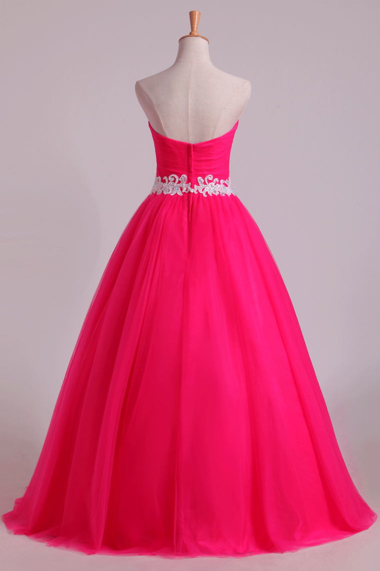 Sweetheart Ball Gown Floor Length Quinceanera Dresses With Applique