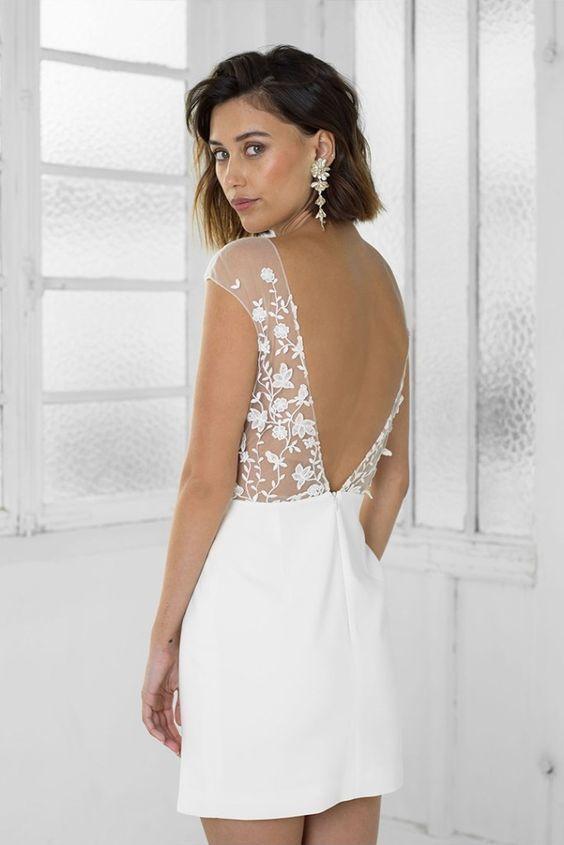 Perfect Prom White Bridal Party Dress Lace Homecoming Dress