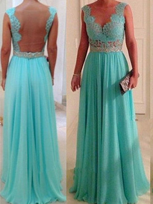 Sweetheart Floor-Length Beading Sleeveless A-Line/Princess Chiffon Bridesmaid Dresses