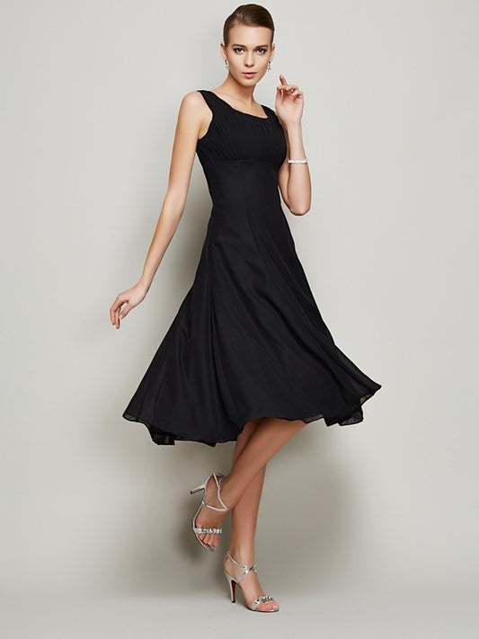 A-Line/Princess Straps Sleeveless Short Pleats Chiffon Bridesmaid Dresses