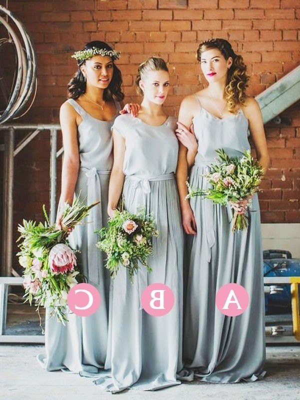 Floor-Length A-Line/Princess Sleeveless Chiffon Bridesmaid Dresses