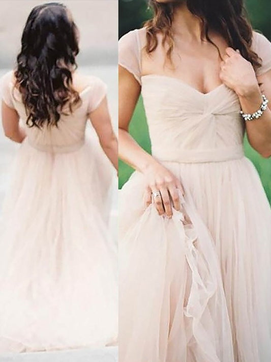 A-Line/Princess Floor-Length Sleeveless Sweetheart Ruched Chiffon Dresses