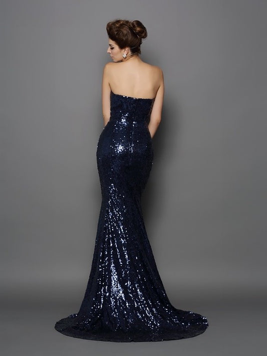 Trumpet/Mermaid Sequin Sweetheart Sleeveless Long Sequins Dresses